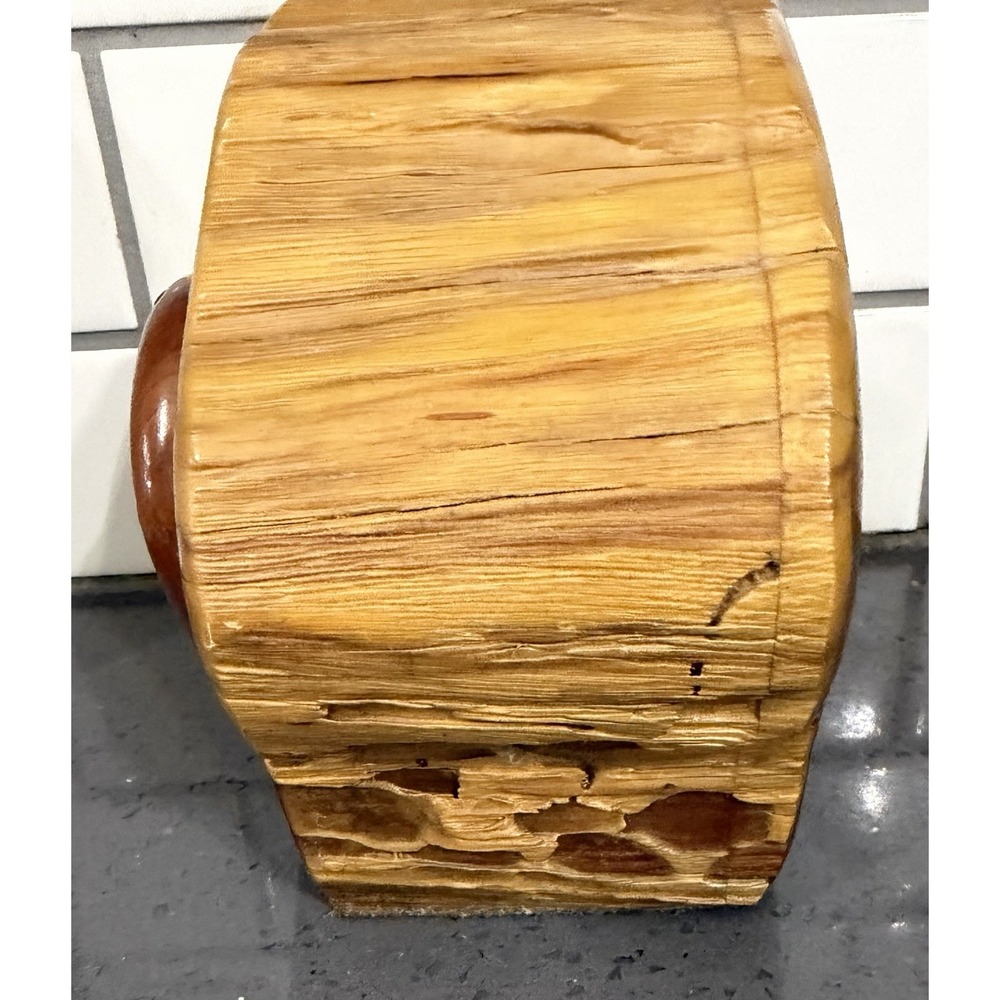 Wood Cedar Log Jewelry Trinket Box Heart Shaped‎ Drawer Artist Jeff Trag - Picture 5 of 12